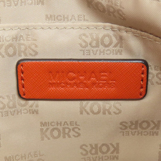 MICHAEL KORS Tote Bag PVC Orange logo Women Used Authentic