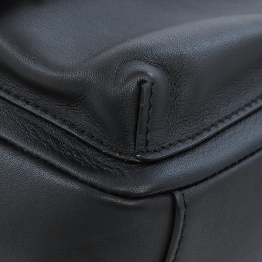 Furla Backpack leather black logo Women Used Authentic