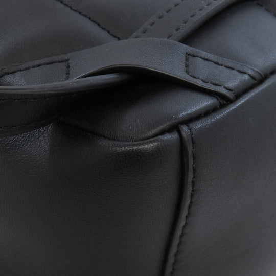 Furla Backpack leather black logo Women Used Authentic