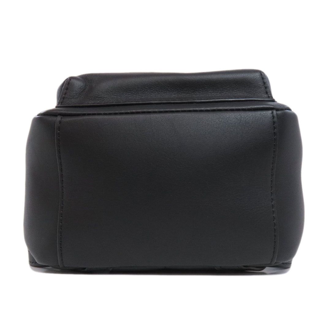 Furla Backpack leather black logo Women Used Authentic