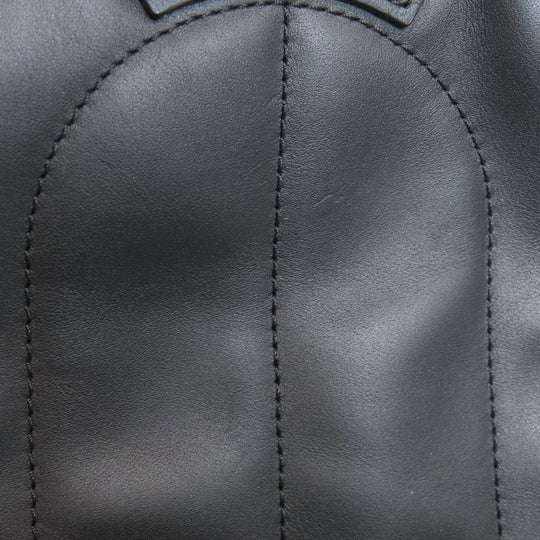 Furla Backpack leather black logo Women Used Authentic