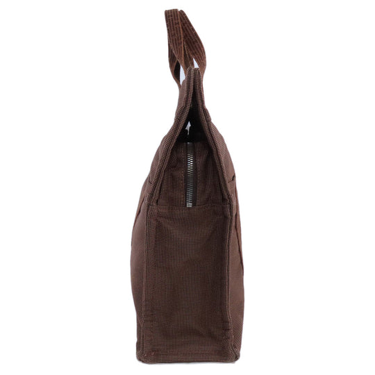 HERMES Tote Bag canvas Brown Her LineMM Women Used Authentic