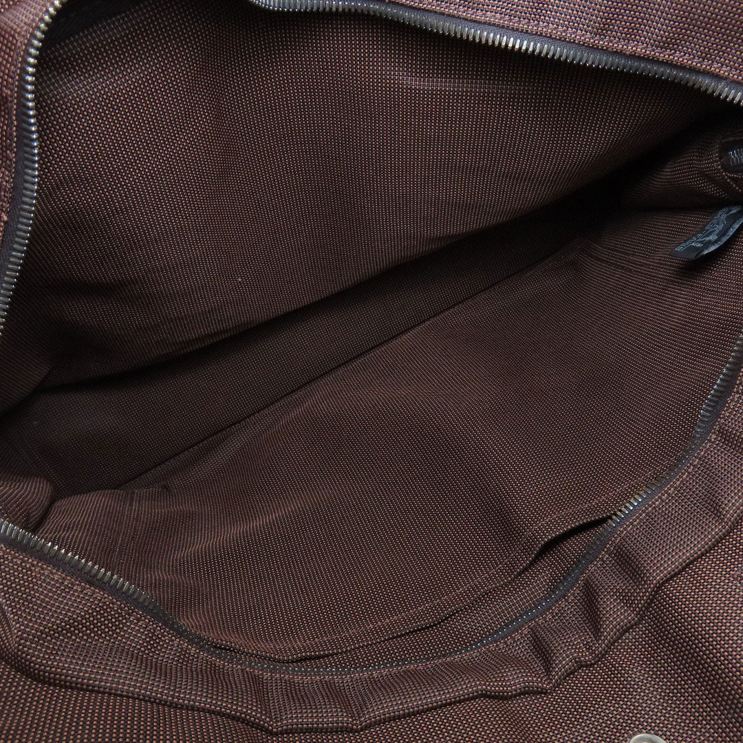HERMES Tote Bag canvas Brown Her LineMM Women Used Authentic