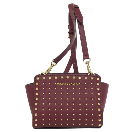 MICHAEL KORS Shoulder Bag PVC wine-red logo Women Used Authentic