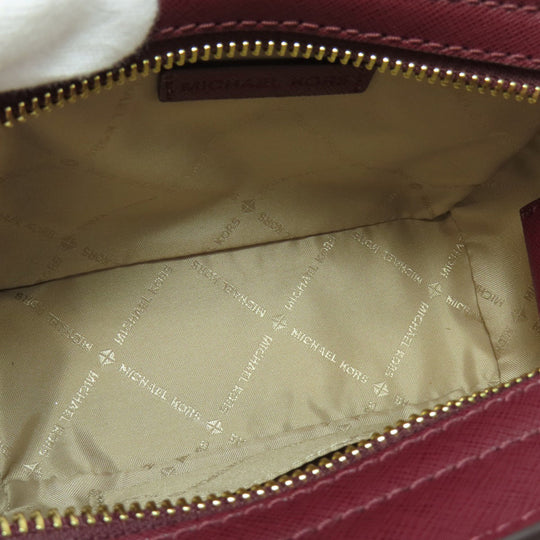 MICHAEL KORS Shoulder Bag PVC wine-red logo Women Used Authentic