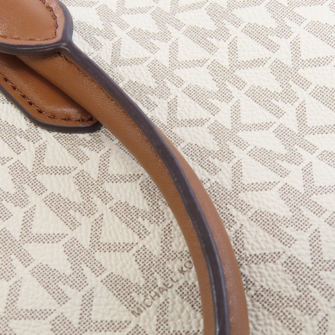 MICHAEL KORS Tote Bag PVC white MK Signature 2WAY Women Used Authentic