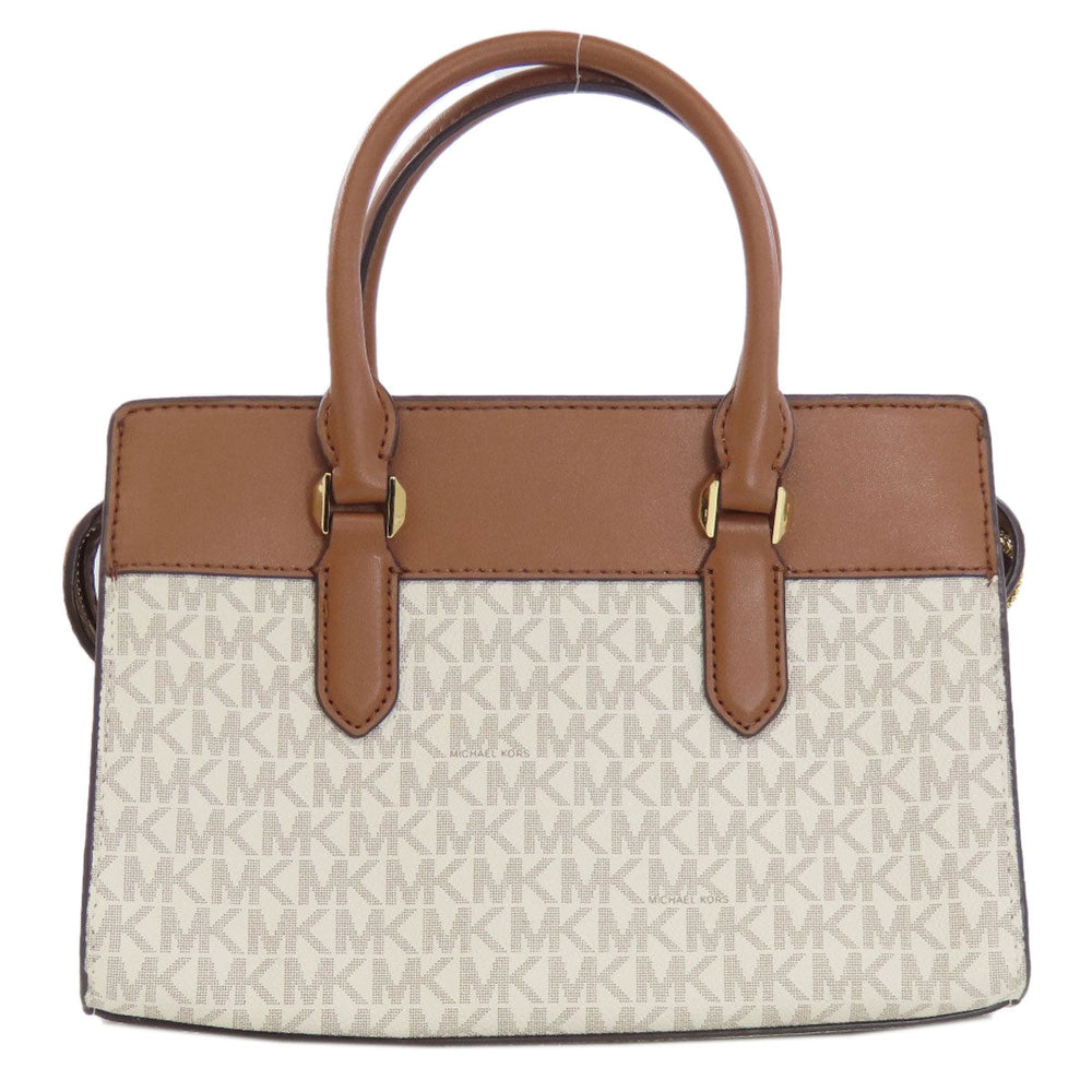 MICHAEL KORS Tote Bag PVC white MK Signature 2WAY Women Used Authentic