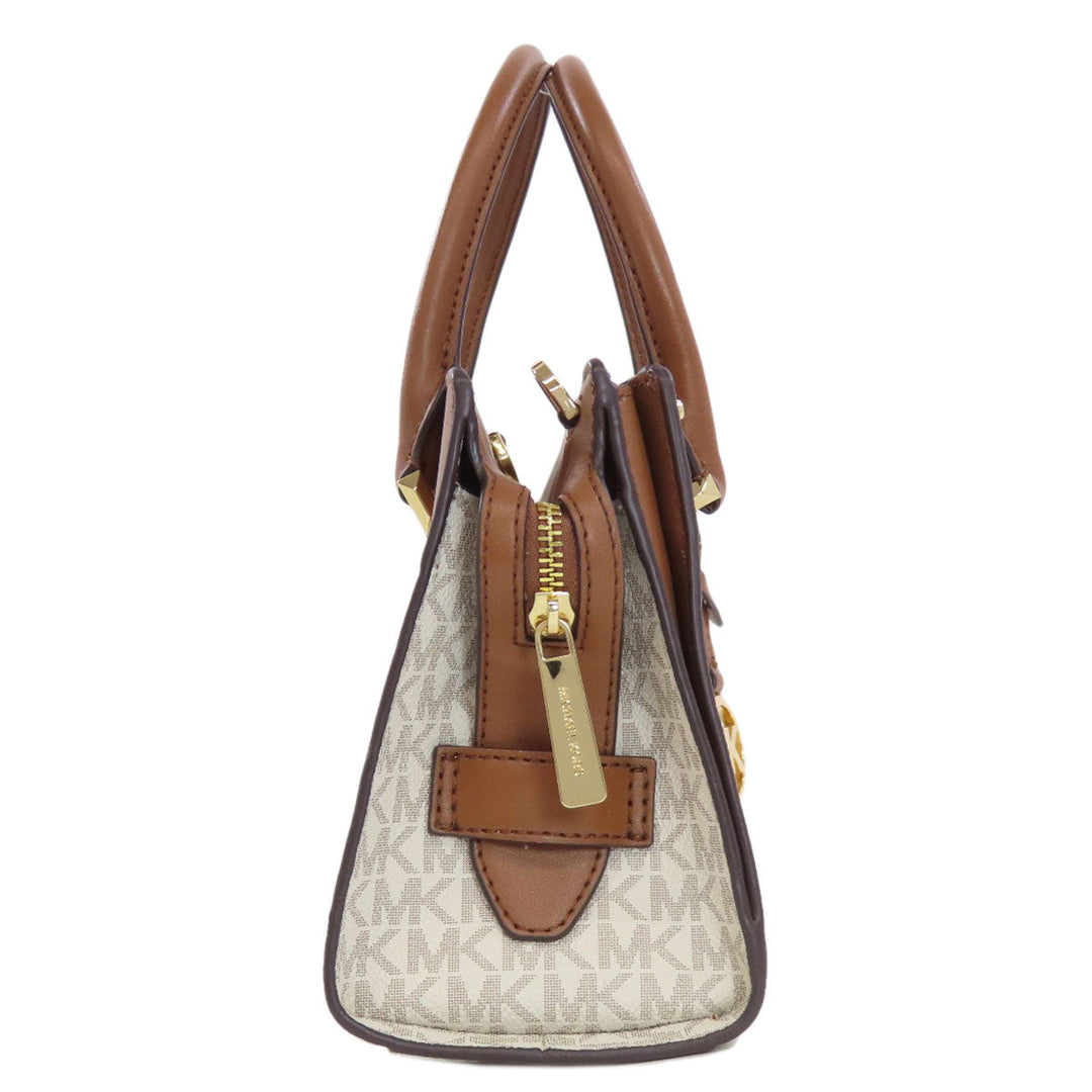 MICHAEL KORS Tote Bag PVC white MK Signature 2WAY Women Used Authentic