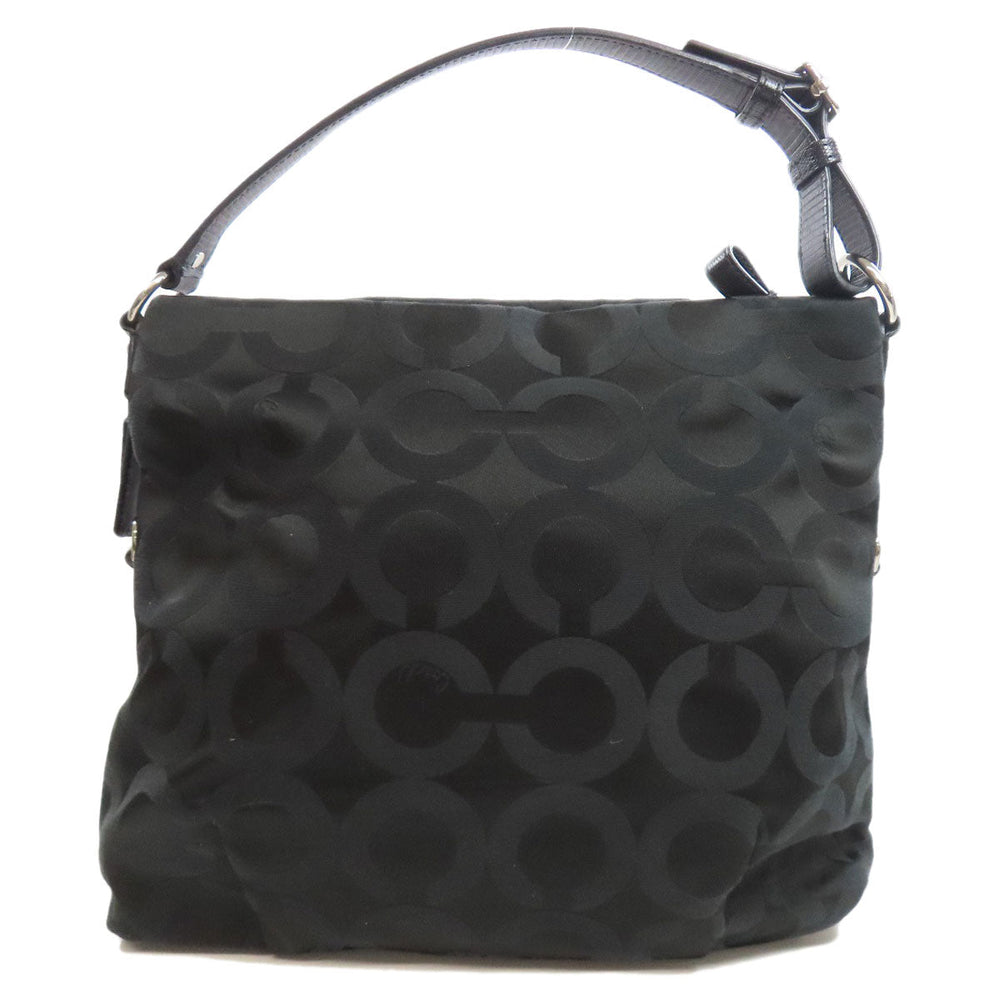 COACH Shoulder Bag 21764 canvas black Madison Op Art 2WAY Women Used Authentic