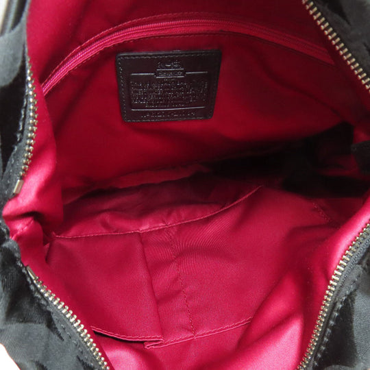 COACH Shoulder Bag 21764 canvas black Madison Op Art 2WAY Women Used Authentic