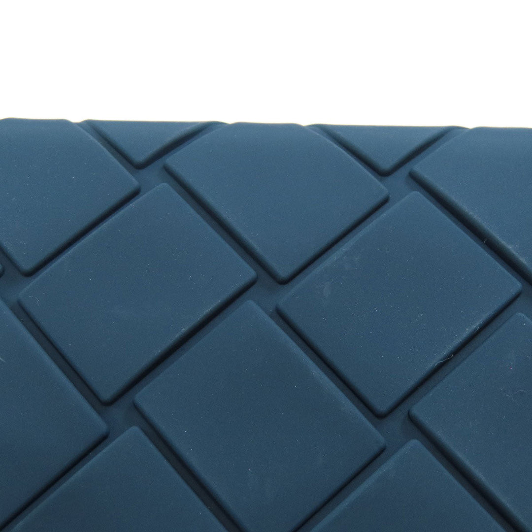 BOTTEGAVENETA Card Case rubber Navy Embossing Women(Unisex) Used Authentic
