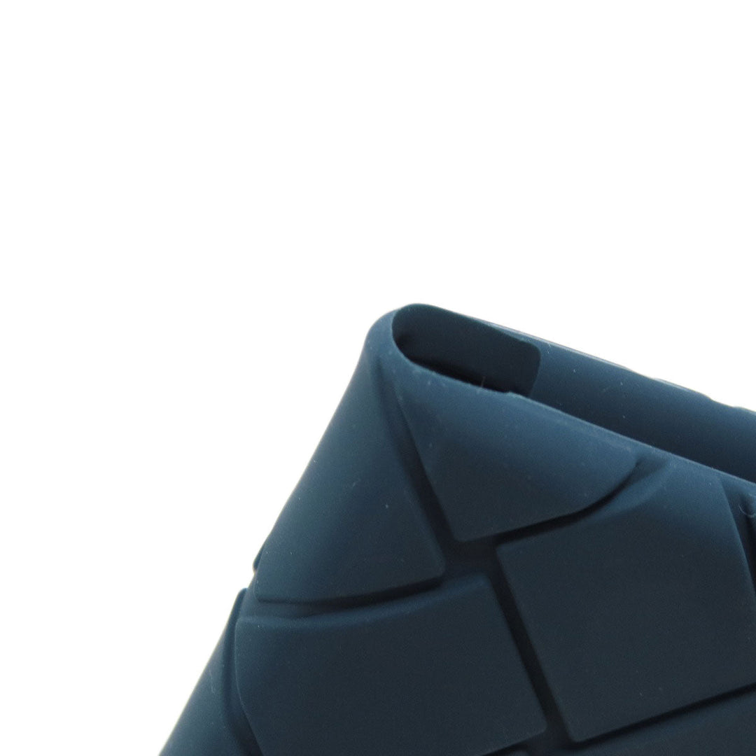 BOTTEGAVENETA Card Case rubber Navy Embossing Women(Unisex) Used Authentic