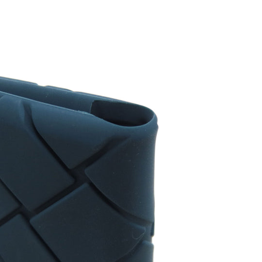 BOTTEGAVENETA Card Case rubber Navy Embossing Women(Unisex) Used Authentic