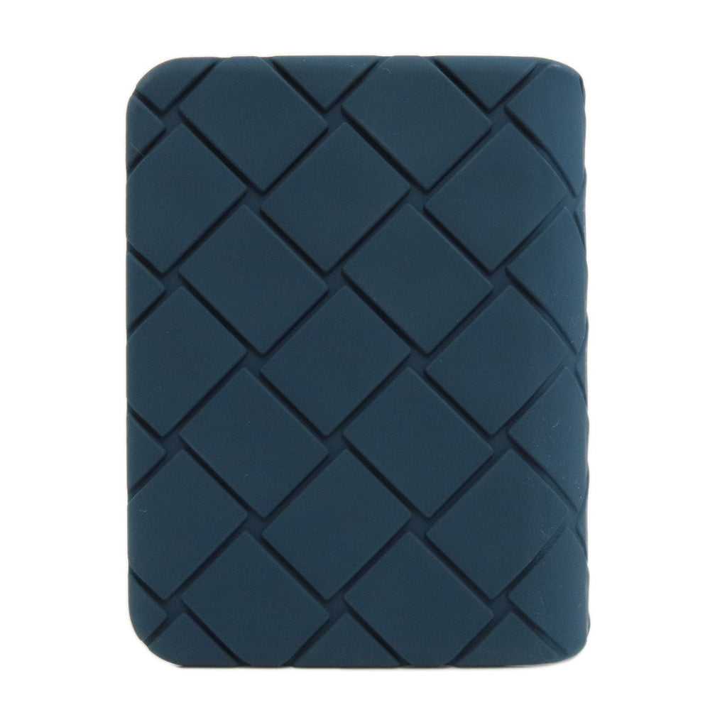 BOTTEGAVENETA Card Case rubber Navy Embossing Women(Unisex) Used Authentic