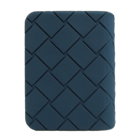 BOTTEGAVENETA Card Case rubber Navy Embossing Women(Unisex) Used Authentic