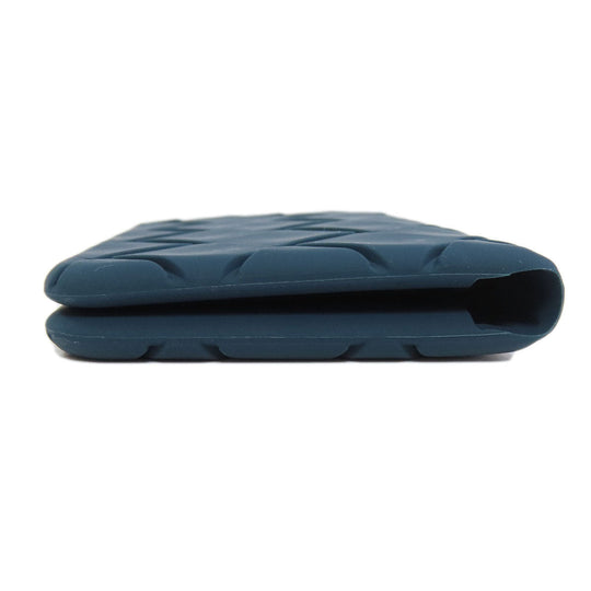 BOTTEGAVENETA Card Case rubber Navy Embossing Women(Unisex) Used Authentic