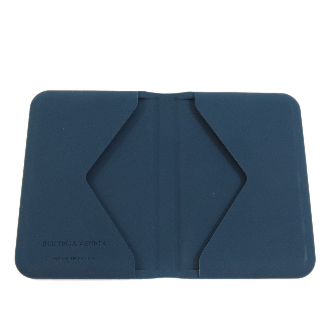 BOTTEGAVENETA Card Case rubber Navy Embossing Women(Unisex) Used Authentic