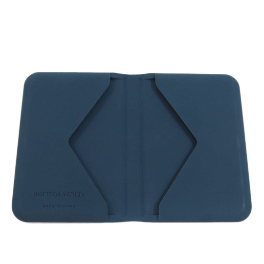 BOTTEGAVENETA Card Case rubber Navy Embossing Women(Unisex) Used Authentic