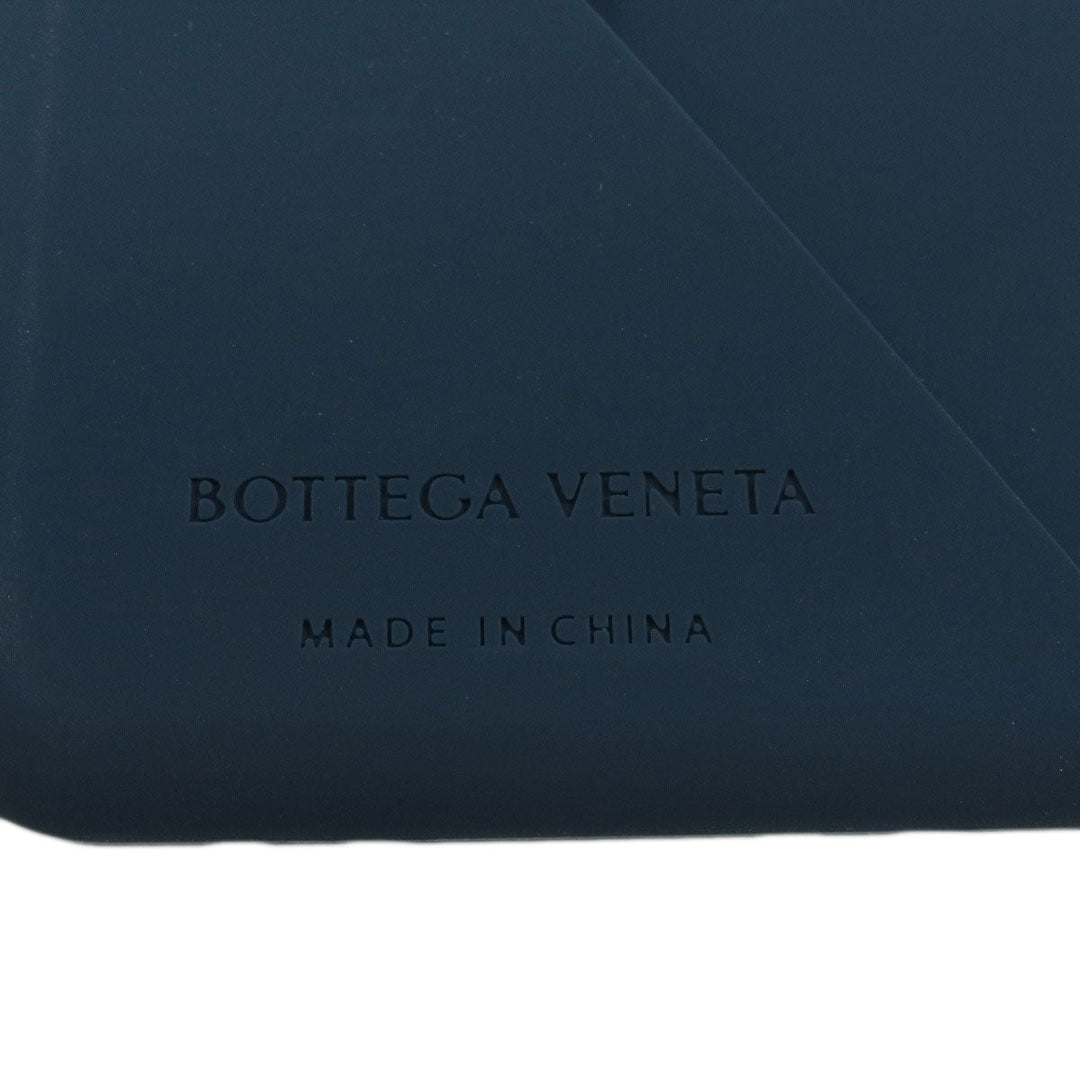BOTTEGAVENETA Card Case rubber Navy Embossing Women(Unisex) Used Authentic
