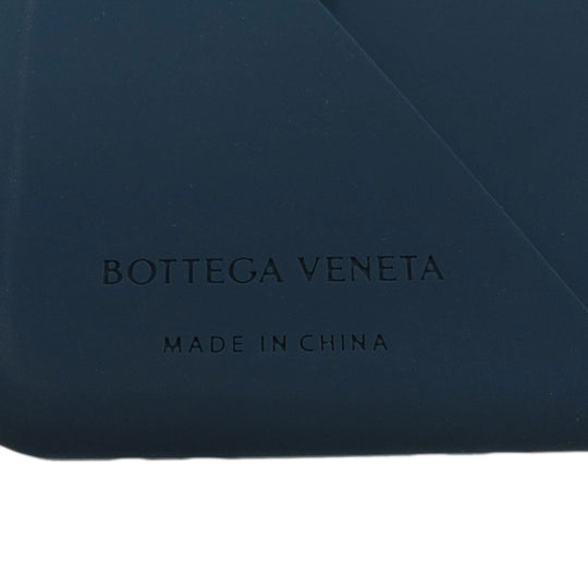 BOTTEGAVENETA Card Case rubber Navy Embossing Women(Unisex) Used Authentic