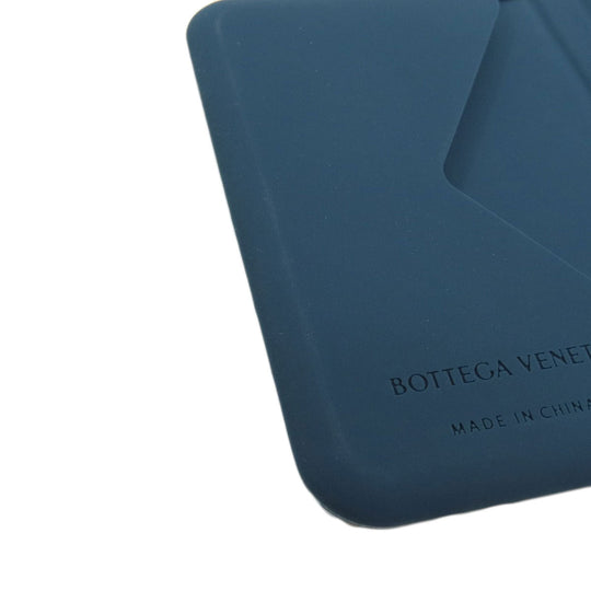 BOTTEGAVENETA Card Case rubber Navy Embossing Women(Unisex) Used Authentic