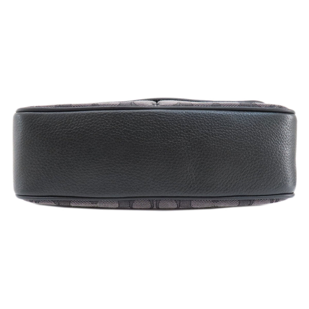 COACH Shoulder Bag CE534 leather black Signature Women Used Authentic