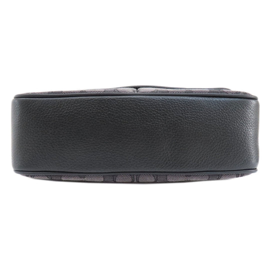 COACH Shoulder Bag CE534 leather black Signature Women Used Authentic