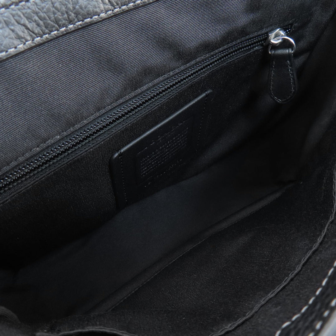 COACH Shoulder Bag CE534 leather black Signature Women Used Authentic