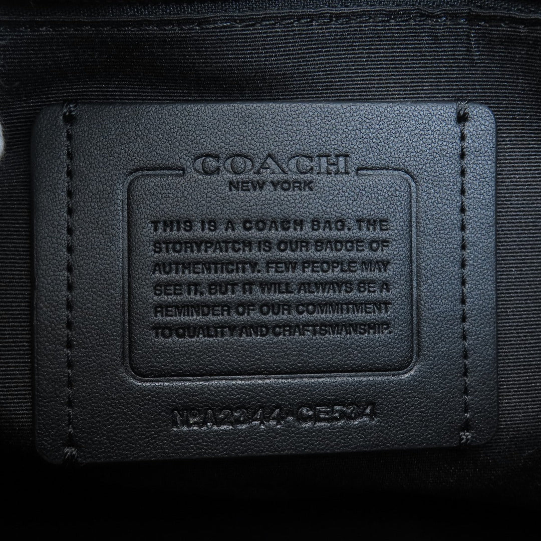 COACH Shoulder Bag CE534 leather black Signature Women Used Authentic