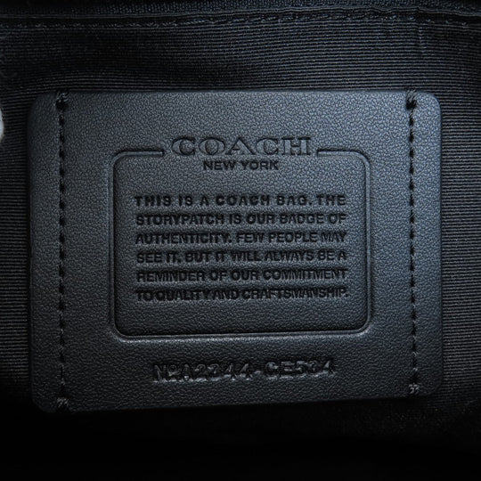 COACH Shoulder Bag CE534 leather black Signature Women Used Authentic