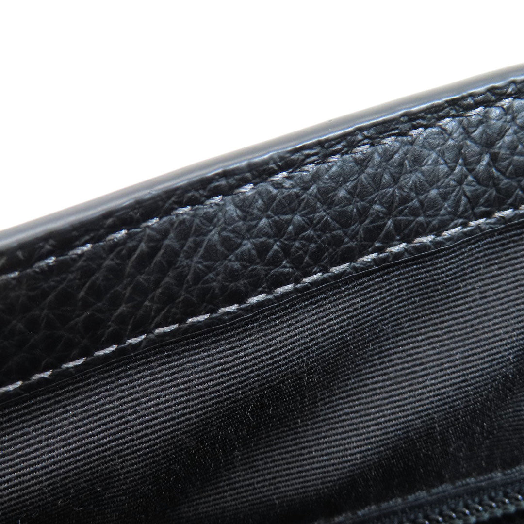 COACH Shoulder Bag CE534 leather black Signature Women Used Authentic