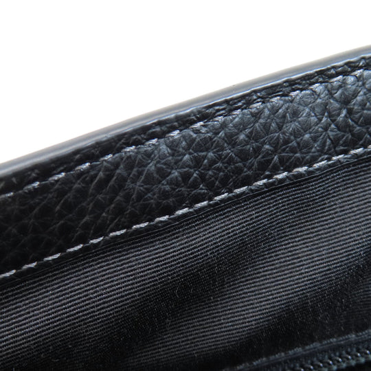 COACH Shoulder Bag CE534 leather black Signature Women Used Authentic