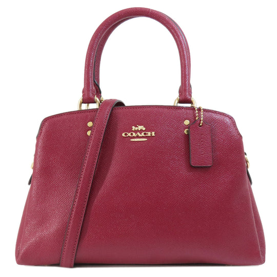 COACH Handbag 91146 leather Red Mini Carryall 2WAY Women Used Authentic