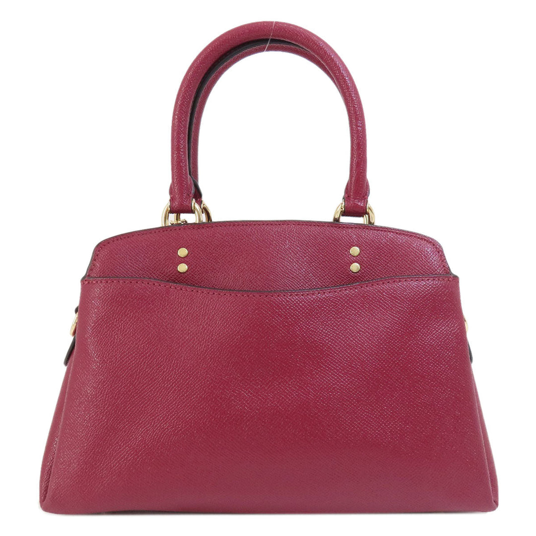 COACH Handbag 91146 leather Red Mini Carryall 2WAY Women Used Authentic