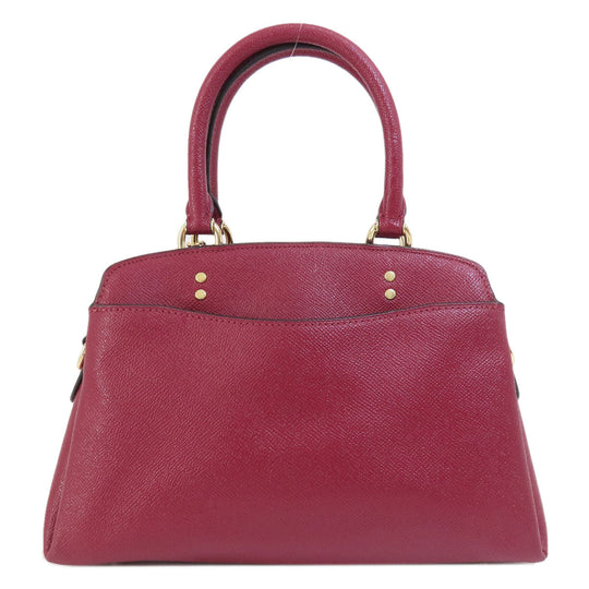 COACH Handbag 91146 leather Red Mini Carryall 2WAY Women Used Authentic