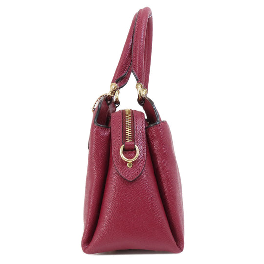 COACH Handbag 91146 leather Red Mini Carryall 2WAY Women Used Authentic