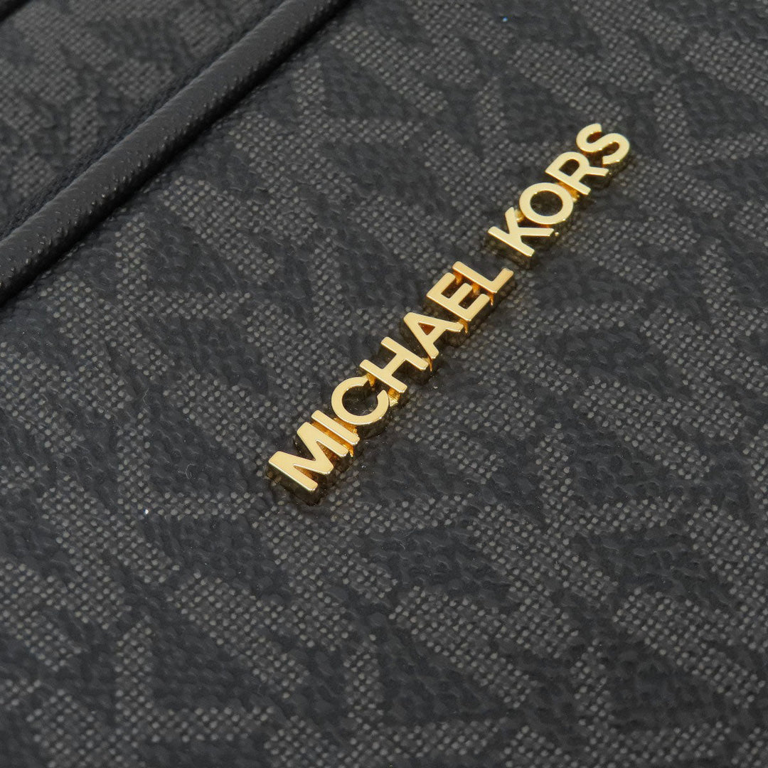 MICHAEL KORS Shoulder Bag PVC black MK signature Women Used Authentic