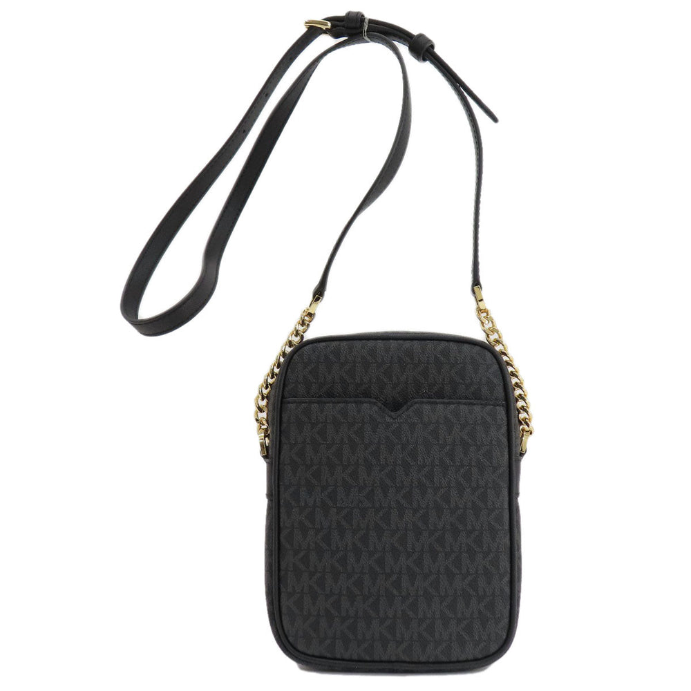 MICHAEL KORS Shoulder Bag PVC black MK signature Women Used Authentic