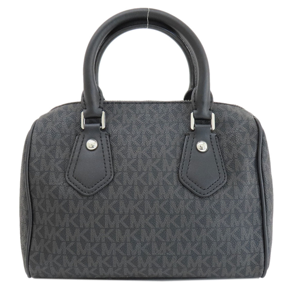 MICHAEL KORS Handbag PVC black MK Signature 2WAY Women Used Authentic