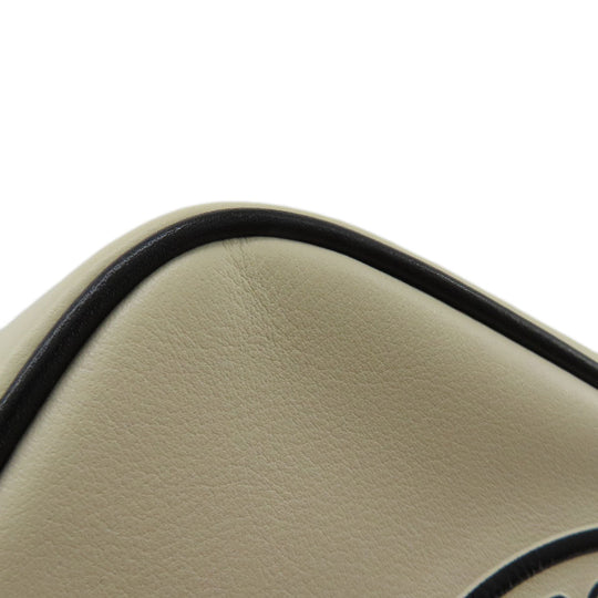 MARC JACOBS Shoulder Bag leather white logo Women Used Authentic