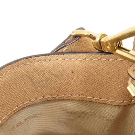 MICHAEL KORS Shoulder Bag PVC beige logo Women Used Authentic