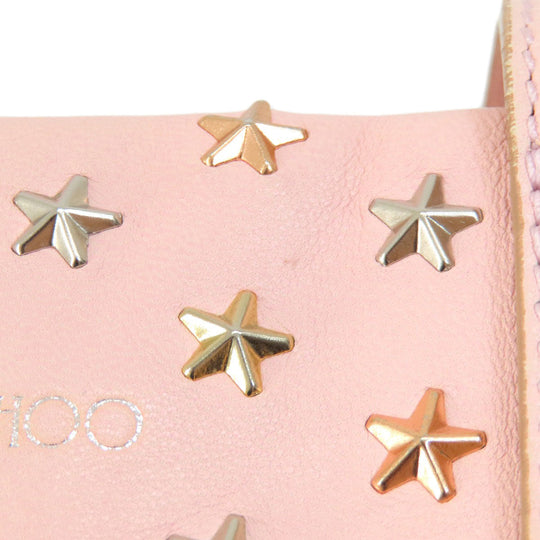 JIMMY CHOO Handbag leather pink Star motif 2WAY Women Used Authentic
