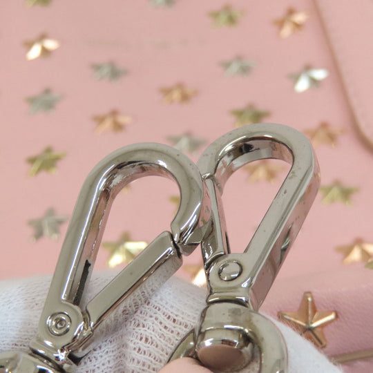 JIMMY CHOO Handbag leather pink Star motif 2WAY Women Used Authentic