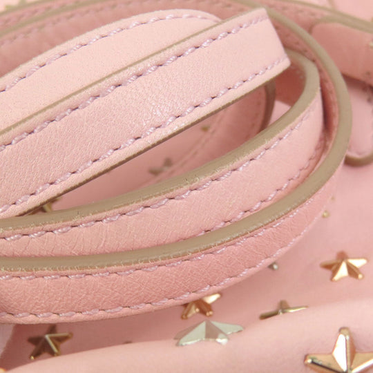 JIMMY CHOO Handbag leather pink Star motif 2WAY Women Used Authentic