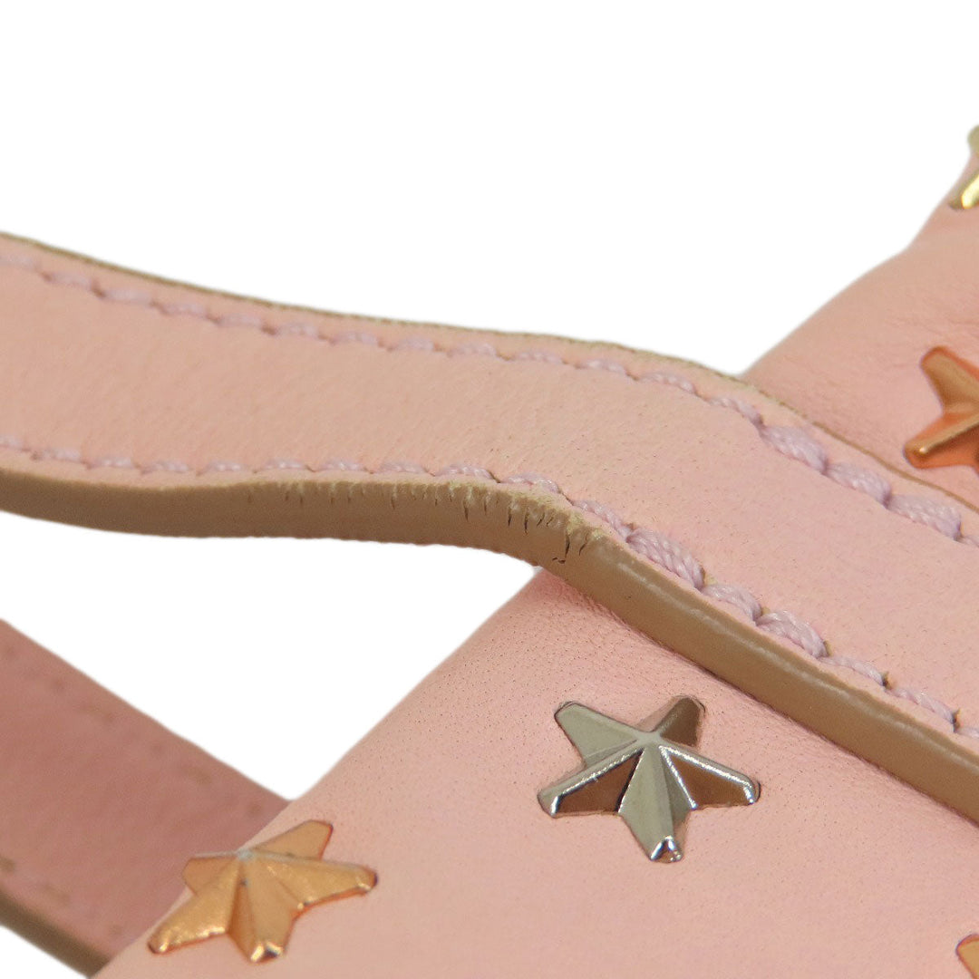 JIMMY CHOO Handbag leather pink Star motif 2WAY Women Used Authentic