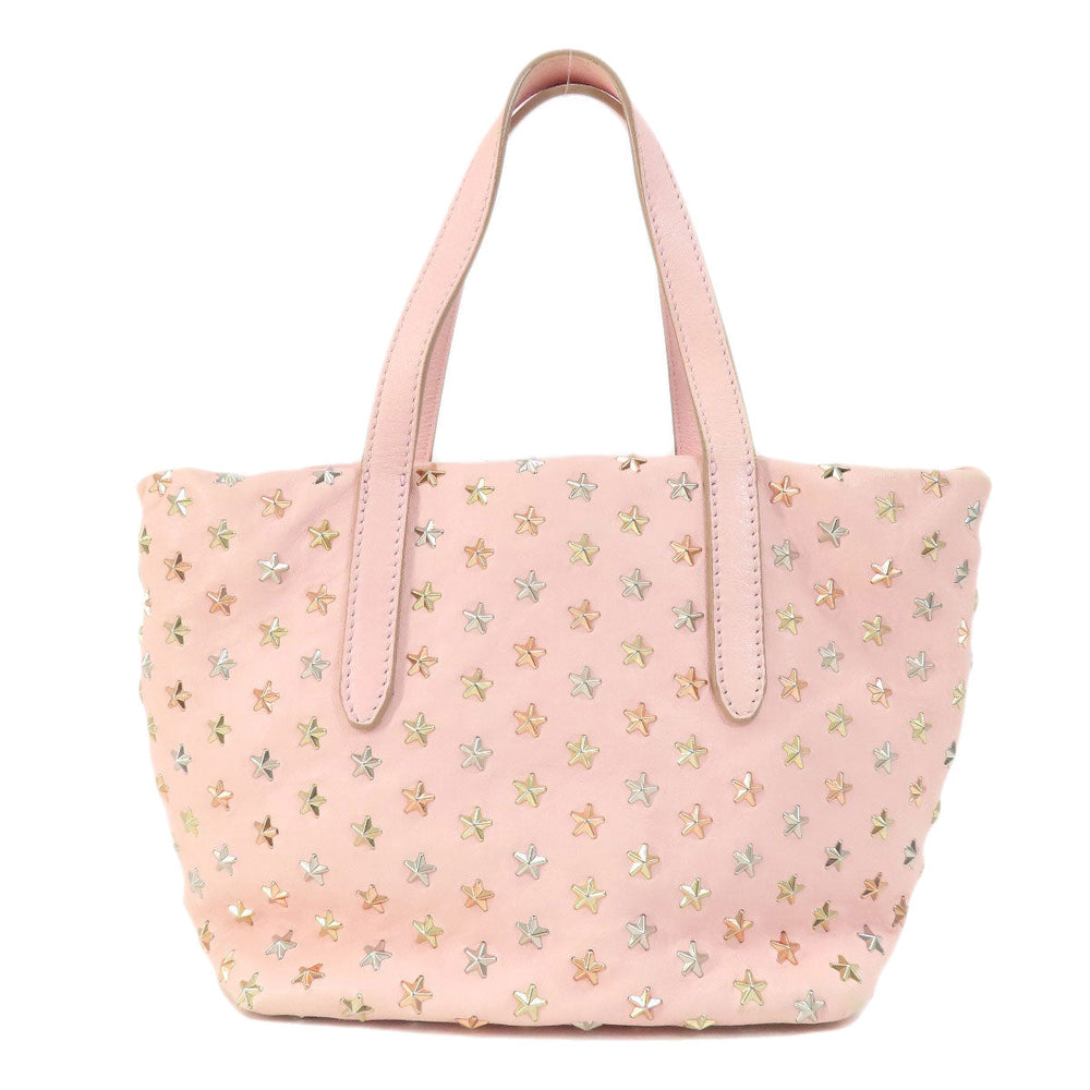 JIMMY CHOO Handbag leather pink Star motif 2WAY Women Used Authentic