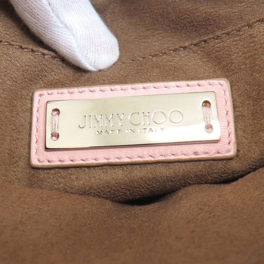 JIMMY CHOO Handbag leather pink Star motif 2WAY Women Used Authentic