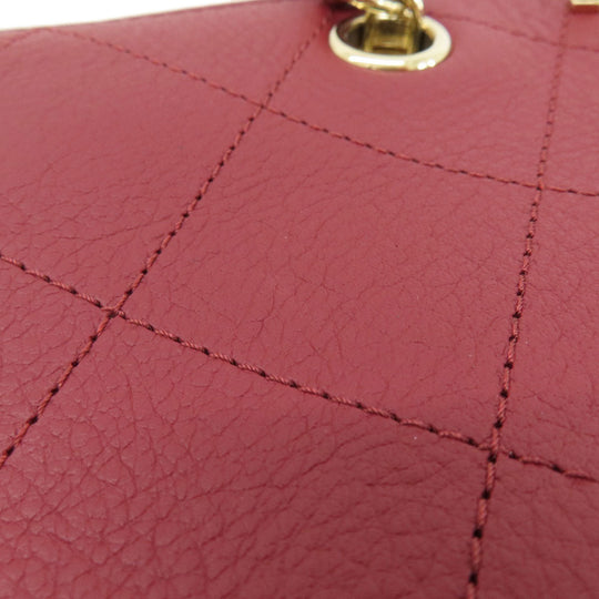 CHANEL Handbag Calfskin Red COCO Mark Gold Metal 2WAY