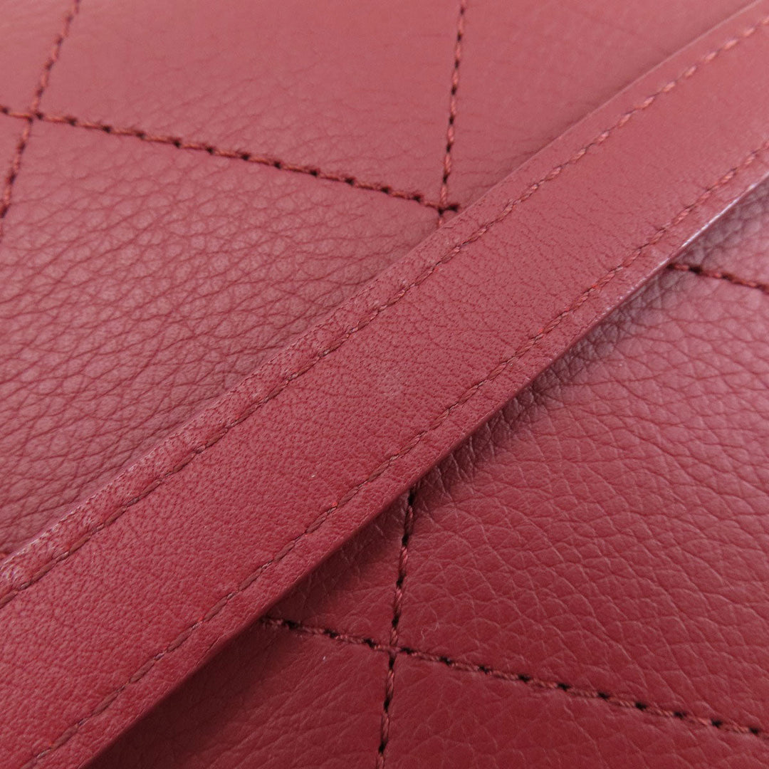 CHANEL Handbag Calfskin Red COCO Mark Gold Metal 2WAY