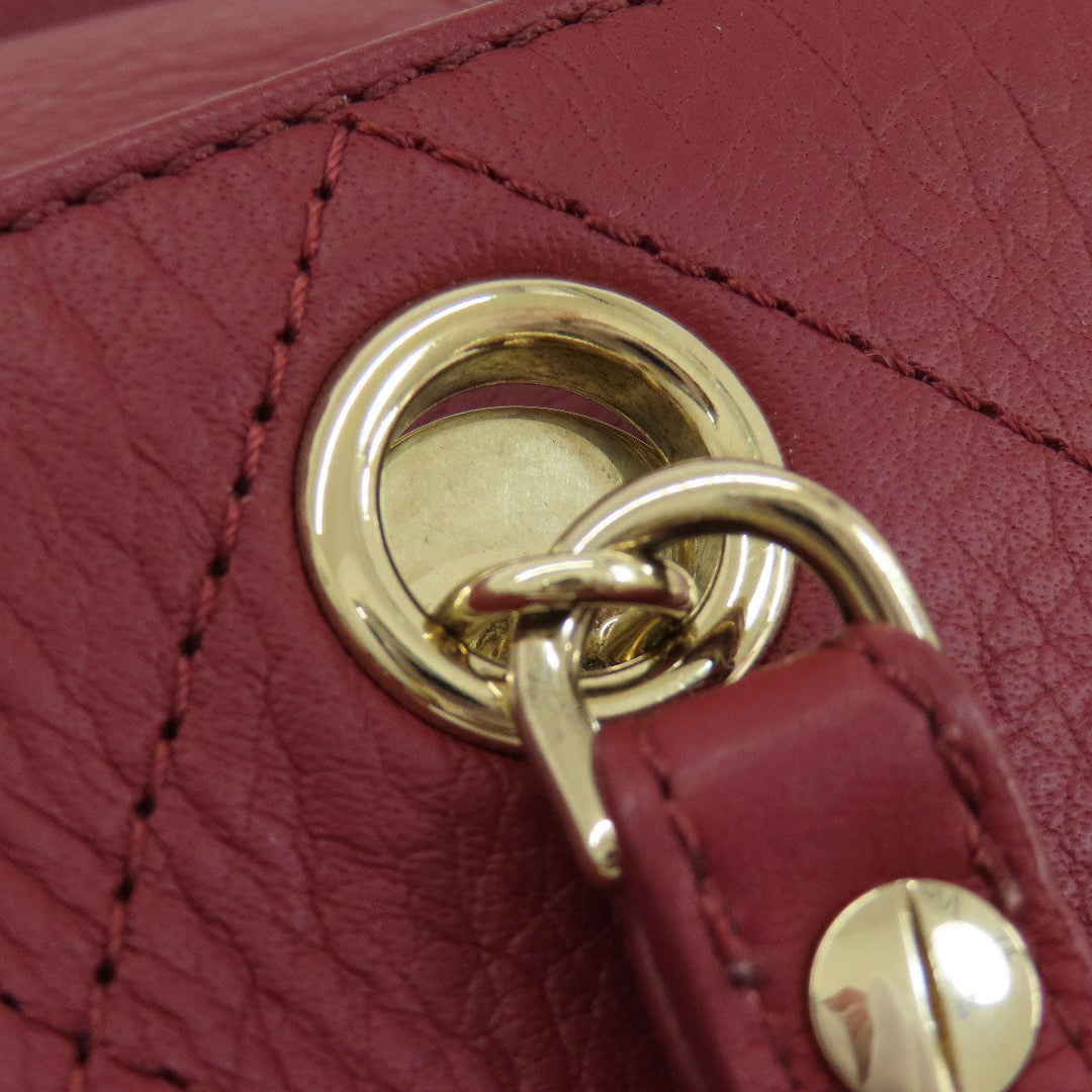 CHANEL Handbag Calfskin Red COCO Mark Gold Metal 2WAY